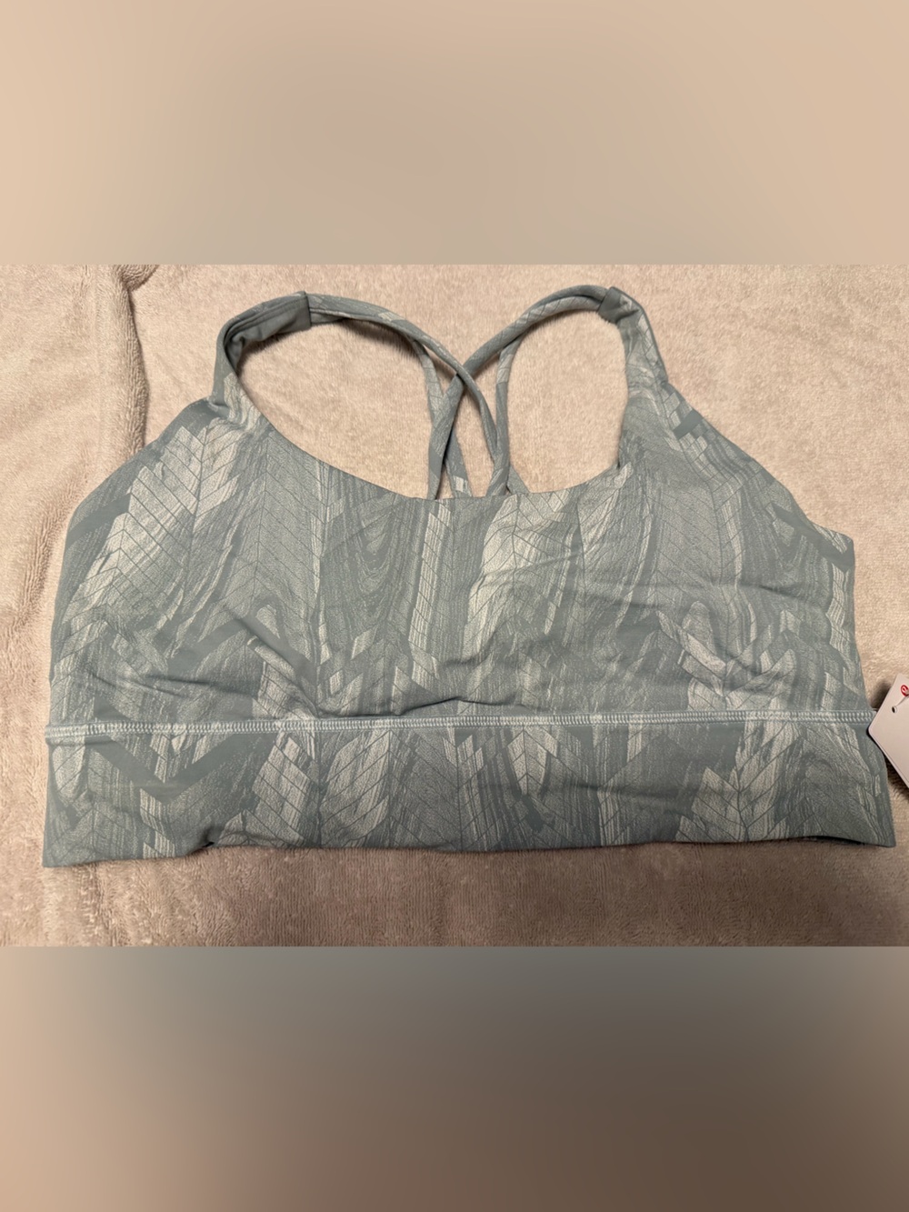 Lululemon Energy Bra Long Line REEJ Rhino Grey White Opal | Size 14 | NWT